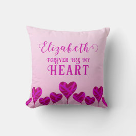 Forever Love Heart Pink Dark Red Lila Couple's Kissen