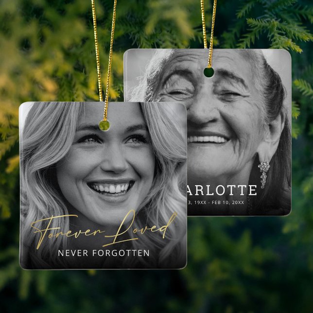 Forever Love Memorial Foto Keepake Keramikornament (Von Creator hochgeladen)