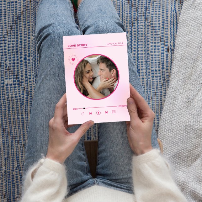 Forever Love Pink Heart Photo Valentines Carte (Forever Love Pink Heart Photo Valentines Day Card)