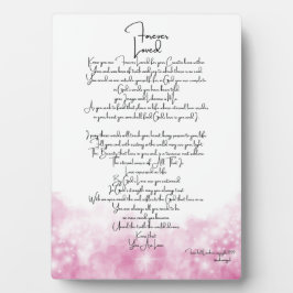 Forever Love Pink Plaque Fotoplatte