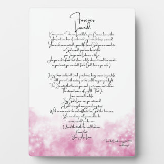 Forever Love Pink Plaque Fotoplatte