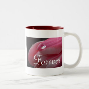 Forever Love Pink Rose Raindrop Zweifarbige Tasse