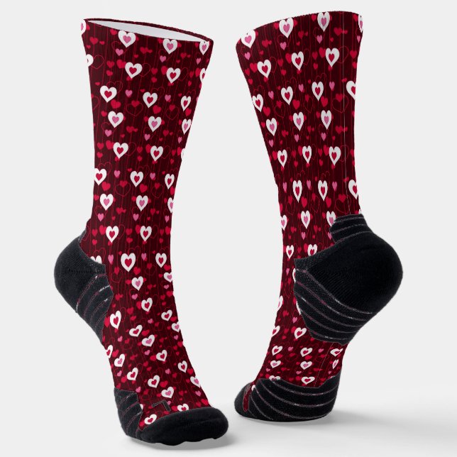 Forever Love Red Hearts Socken (Gewinkelt)
