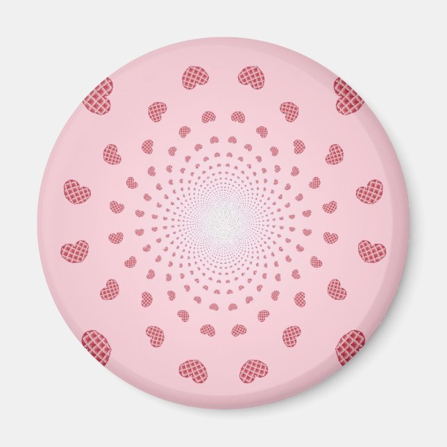 Forever Love rosa Herzen Magnet (Vorne)