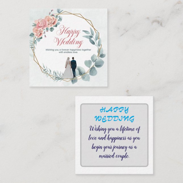 "Forever Love Wedding Card" Begleitkarte (Vorne/Hinten)