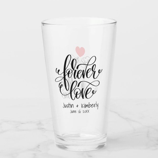 Forever Love Wedding Glass Glas (Rückseite)