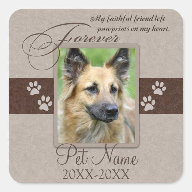 Forever Loved Pet Beileid Quadratischer Aufkleber (Vorderseite)