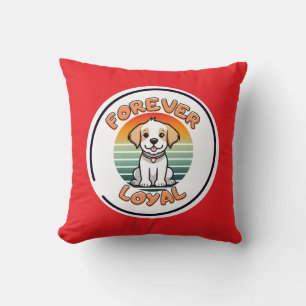 Forever Loyal Sunset Pup Throw Kissen