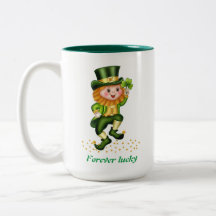 Forever Lucky Green Gnome & Monogram