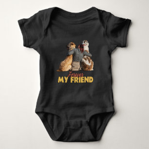 Forever My Friend Twin Dog Design Baby Strampler