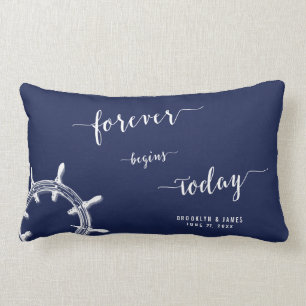 Forever Nautique Bleu Lumbar Mariage Coussins