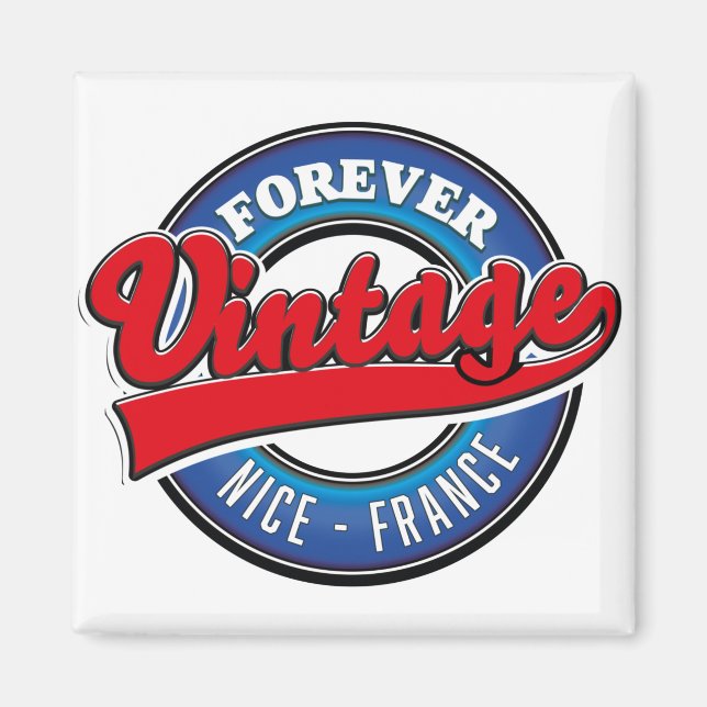 Forever Nice, Frankreich Vintages Logo Magnet (Vorne)