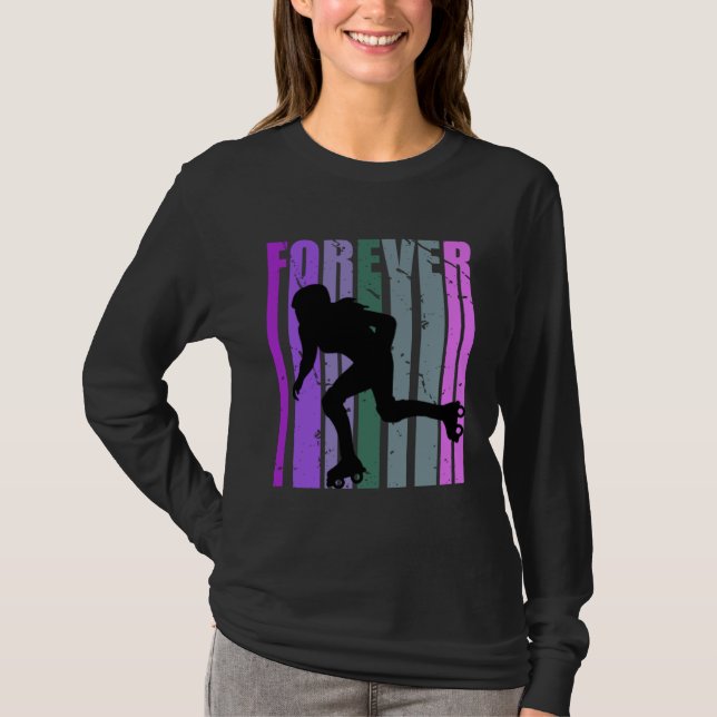 Forever Retro Roller Skating Pretty Roller Girls C T-Shirt (Vorderseite)