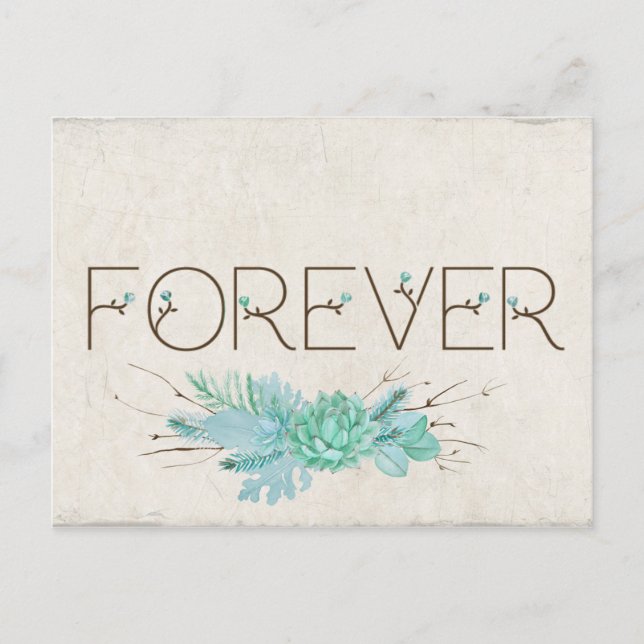 Forever Save the Date für Hochzeiten Ankündigungspostkarte (Vorderseite)