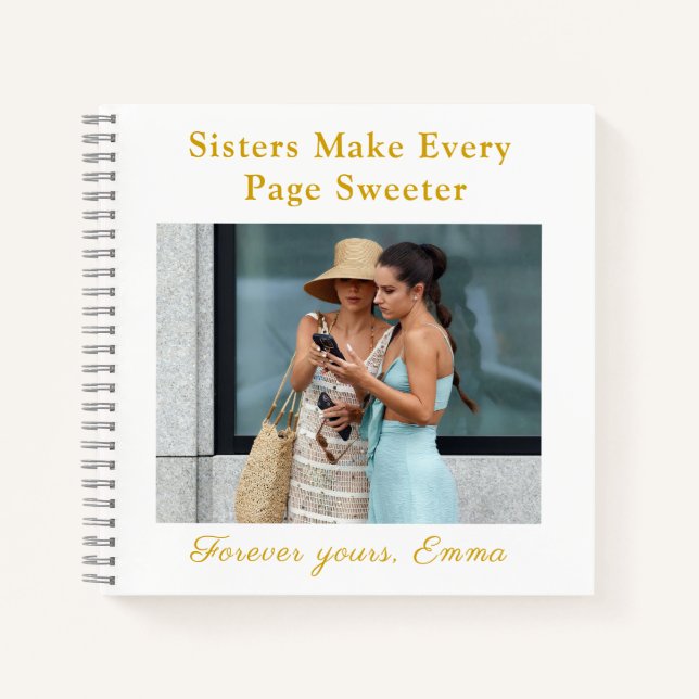 Forever Sisters – Custom Photo Notebook Gift Notizbuch (Vorderseite)