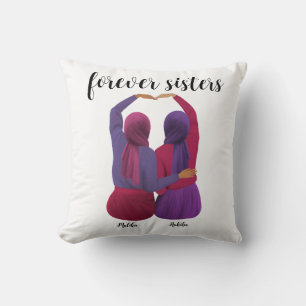 Forever Sisters Personalisiert Hijabi-Geschenk Kissen