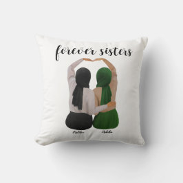 Forever Sisters Personalisiert Hijabi-Geschenk Kissen