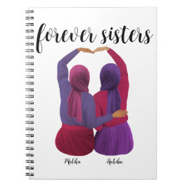 Forever Sisters Personalisiert Hijabi-Geschenk Notizblock