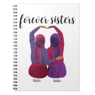 Forever Sisters Personalisiert Hijabi-Geschenk Notizblock
