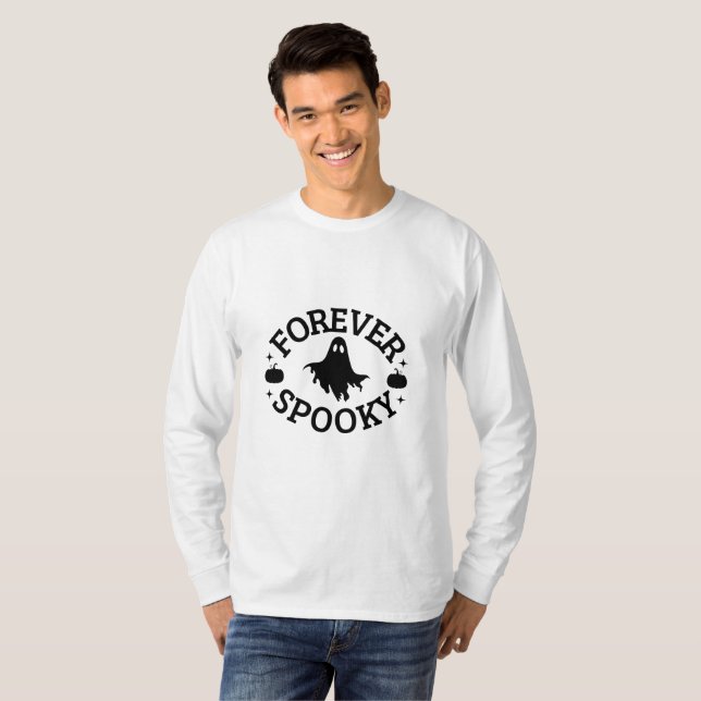 Forever Spooky Halloween Ghost and Pumpkins T-Shirt (Vorne ganz)