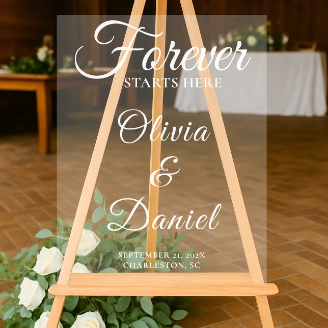 Forever Starts Here Elegant Wedding Welcome (Créateur téléchargé)