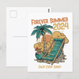 Forever Summer 2024 - jeden Sonnenuntergang genieß Postkarte