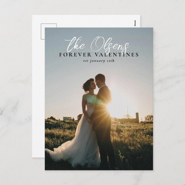 "Forever Valentines" Valentinstag Foto Postkarte (Vorne/Hinten)