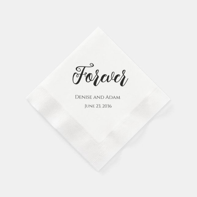 Forever Wedding Reception Cocktail Napkins Serviette (Ecke)