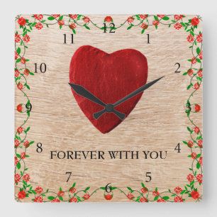 Forever with you quadratische wanduhr