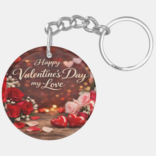 'Forever Your Valentine' Acrylic Keychain (Dos gauche)