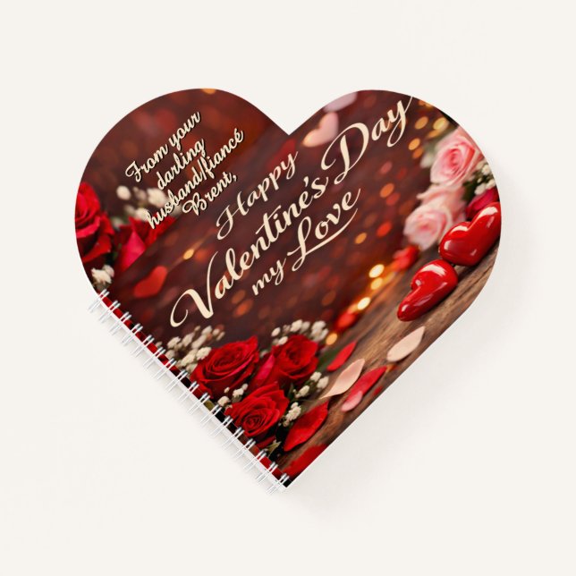 'Forever Your Valentine' Spiral Notebook Notizbuch (Vorderseite)