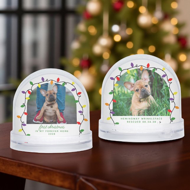 Forever Zuhause First Christmas Pet Rescue Foto Schneekugeln (Forever Home First Christmas Pet Rescue Photo Snow Globe)