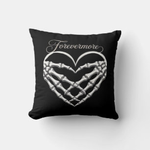 Forevermore Skeleton Hands Herz Gotische Romance Kissen