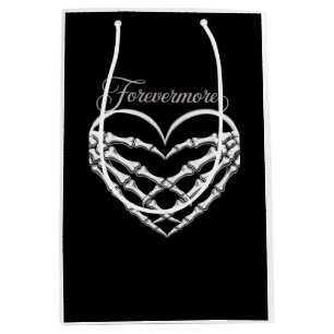 Forevermore Skeleton Hands Herz Gotische Romance Mittlere Geschenktüte