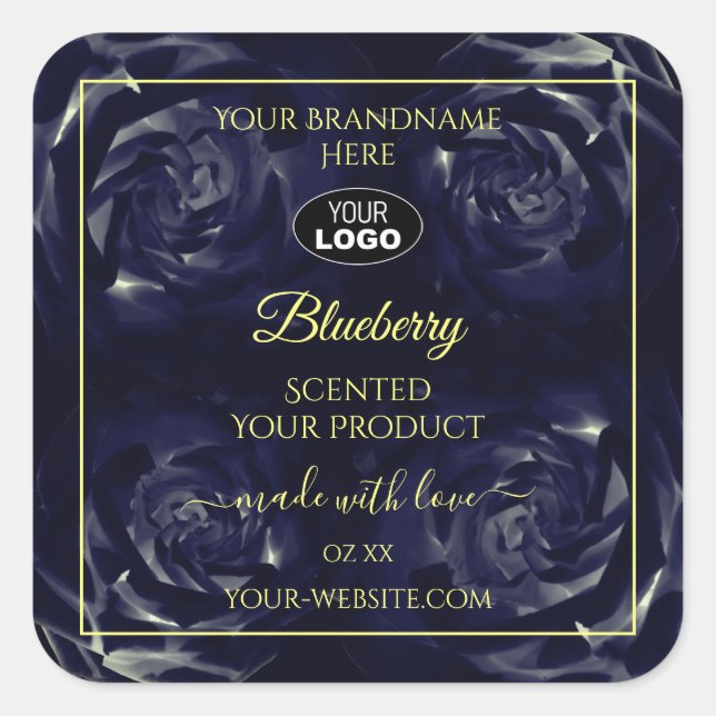 Forfait Floral Étiquette bleu foncé Rose Logo (Devant)