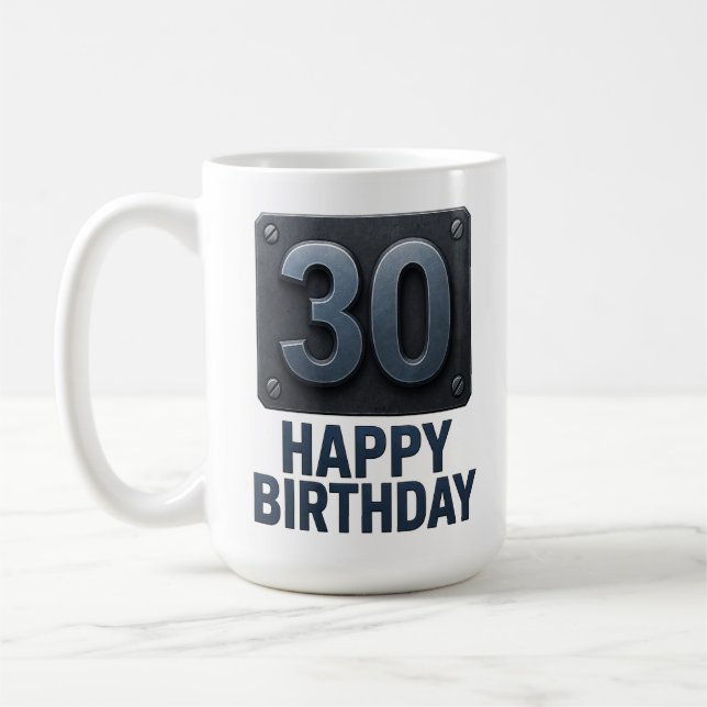 Forgé à 30 ans : Mug d'anniversaire industriel (Gauche)