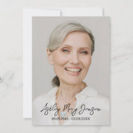 Forget me not Celebration of Life Photo Funeral  Einladung