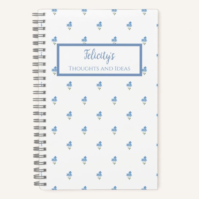 Forget Me Not Flower Personalized Journal Notebook Notizbuch (Vorderseite)