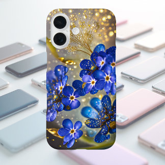 Forget-me-not flower with gold accents iPhone 16 hülle