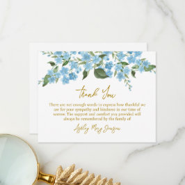 Forget me not Funeral Thank You Card Bereavement Dankeskarte
