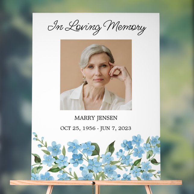 Forget me not Memorial Photo Funeral (Neutre)