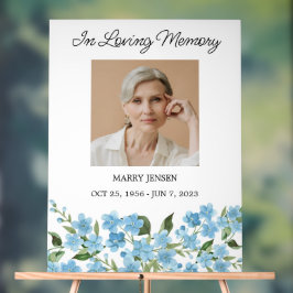 Forget me not Memorial Photo Funeral Acrylschild