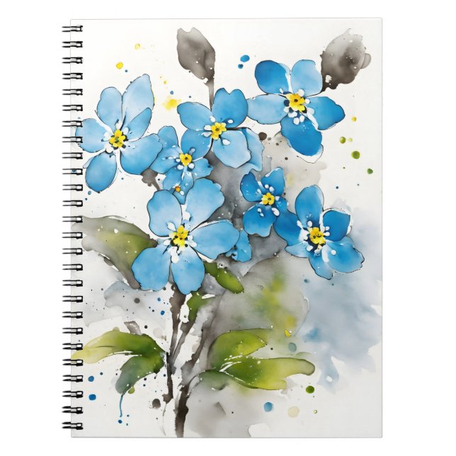 Forget-me-not - Watercolor flowers Notizblock (Vorderseite)
