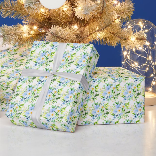 Forget-Me-Nots and Daisies Floral Geschenkpapier (Feiertage)