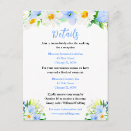Forget-Me-Nots and Daisies Floral Wedding Details Begleitkarte