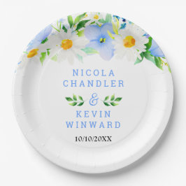 Forget-Me-Nots and Daisies Floral Wedding Pappteller