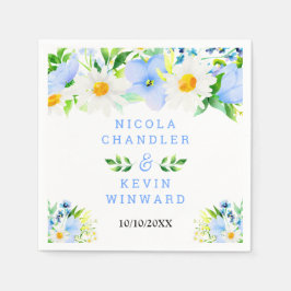 Forget-Me-Nots and Daisies Floral Wedding Serviette