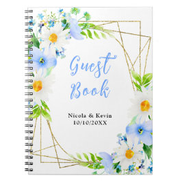 Forget-Me-Nots Daisies Floral Wedding Guest Book Notizblock