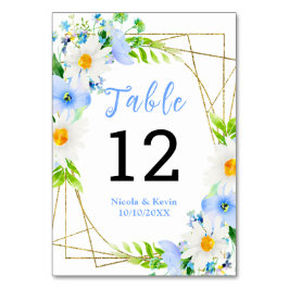 Forget-Me-Nots Daisies Floral Wedding Tischnummer