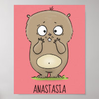 Forgetful adorable chubby hamster cartoon